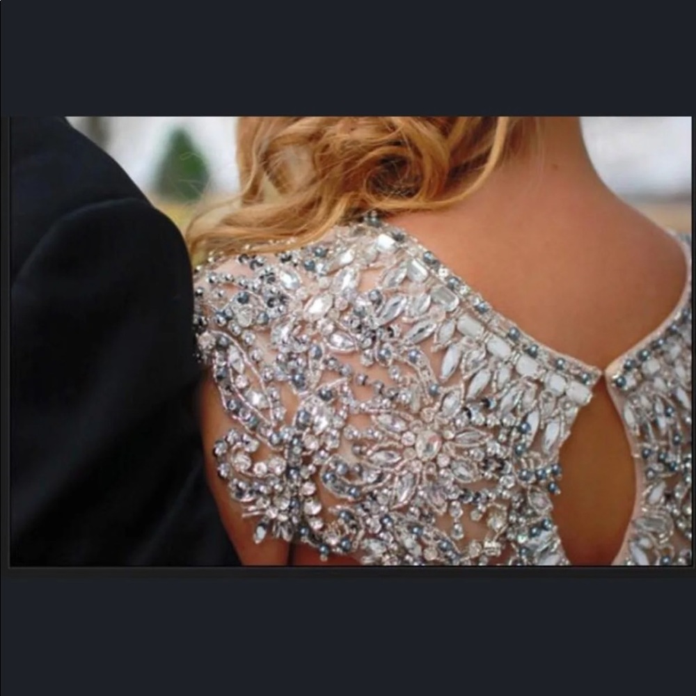 Black Beaded Designer Prom Dress